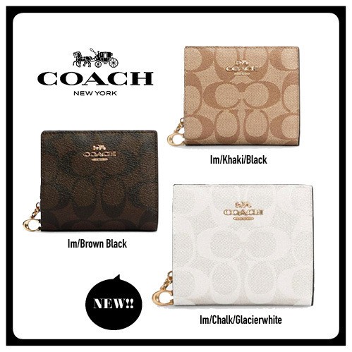 【Coach】新作SALE!! In Signature Canvas☆スナップ財布