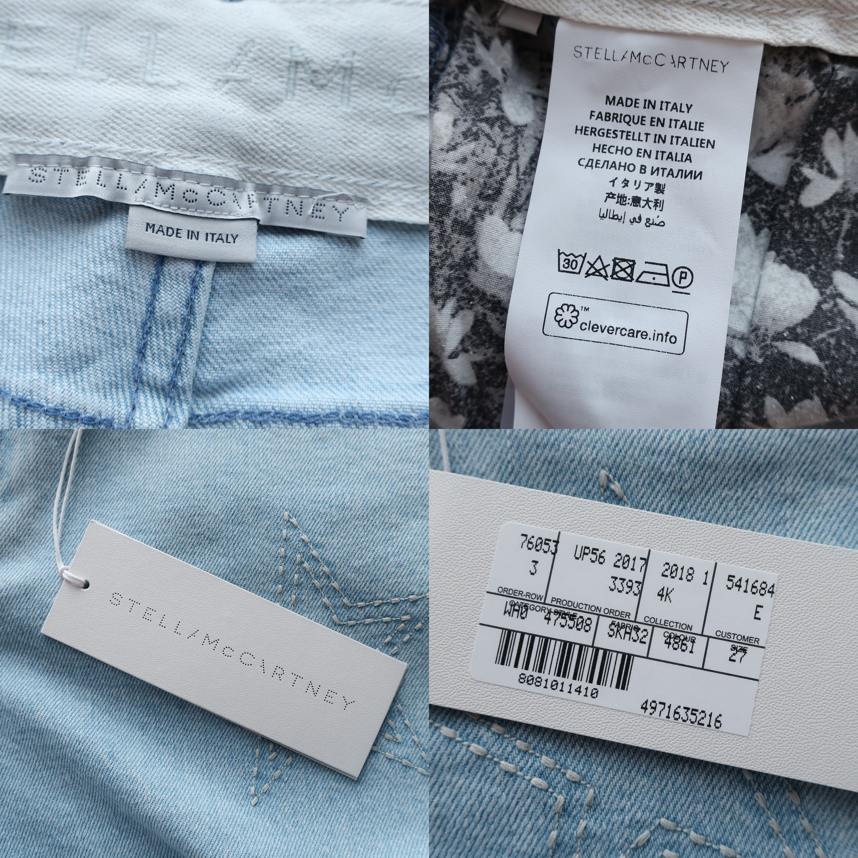 STELLA McCARTNEY：ジュエル 刺繍 デニム ジーンズ 大人もOK★ ステラマッカートニー デニム ジーンズ[品番：AXEB0008034