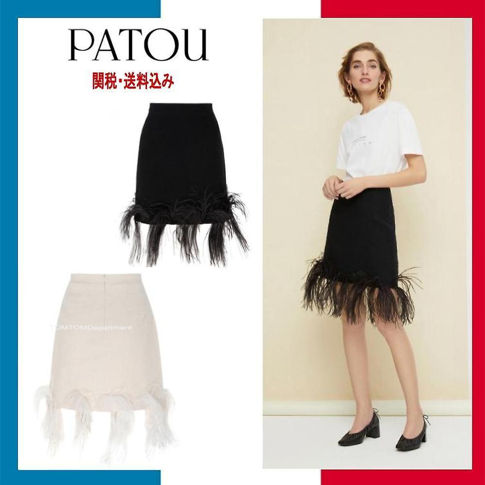 関税込み☆ PATOU ☆フェザー コットンツイード ミニスカート ボトムス