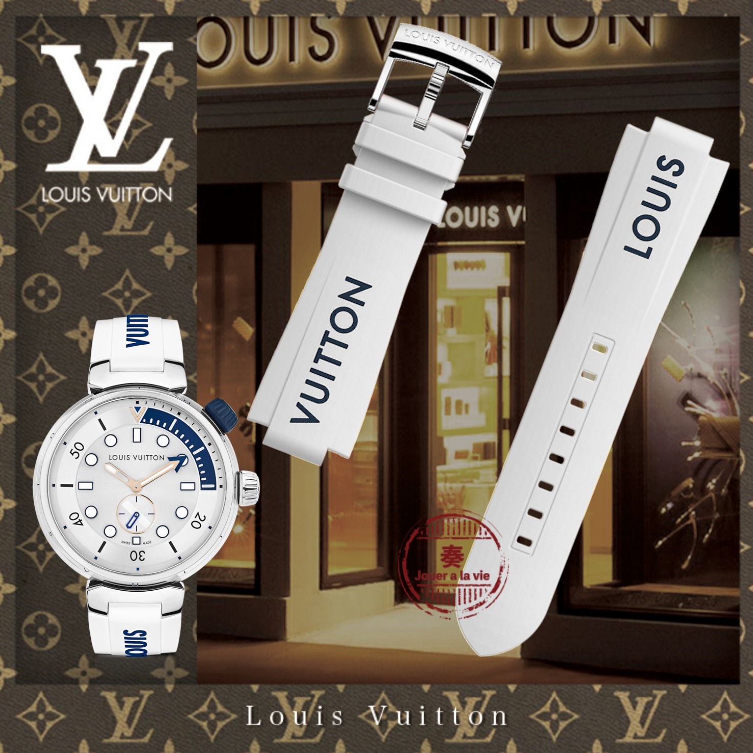 21SS 直営買付 Louis Vuitton 新作☆ タンブール用 ストラップ M 腕時計用ベルト・バンド 21SS 直営買付 Louis Vuitton 新作☆ タンブール用 ストラップ M 腕時計用ベルト・バンド
