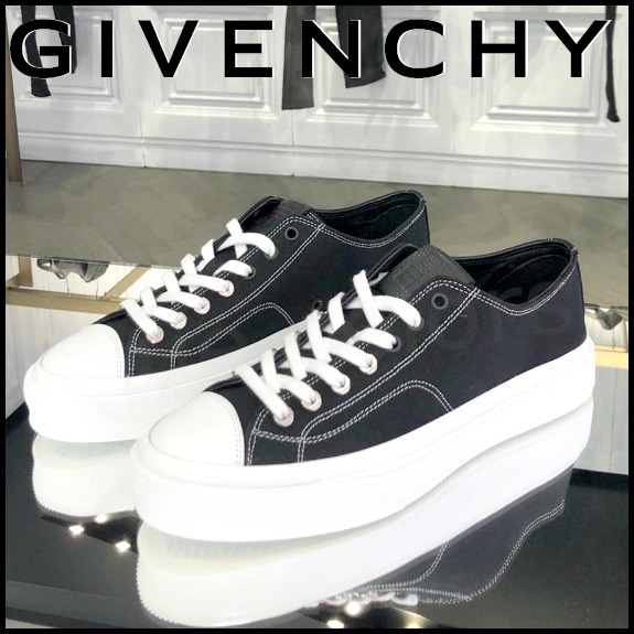 春新作の GIVENCHY FALL21 CITY キャンバス&レザー スニーカー *ブラック スニーカー 春新作の GIVENCHY FALL21 CITY キャンバス&レザー スニーカー *ブラック スニーカー
