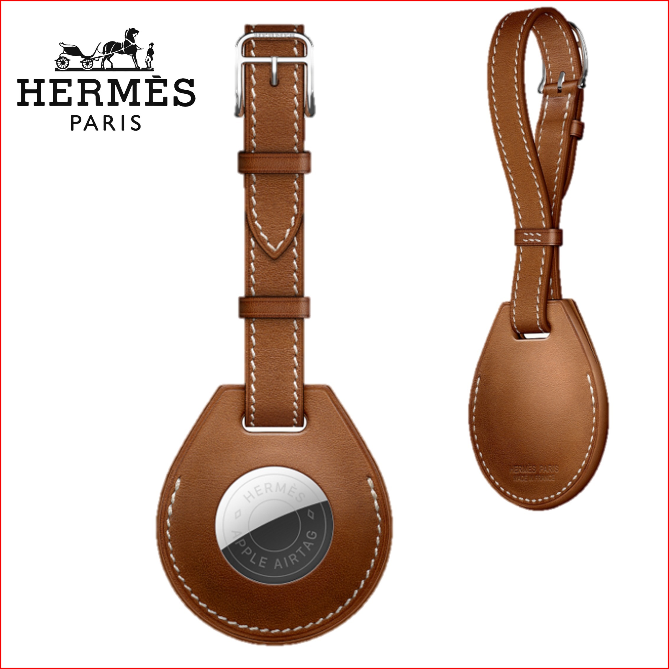 HERMES エルメス Apple AirTag ラゲッジタグ ロゴ ブラウン 茶色 テックアクセサリー HERMES エルメス Apple AirTag ラゲッジタグ ロゴ ブラウン 茶色 テックアクセサリー