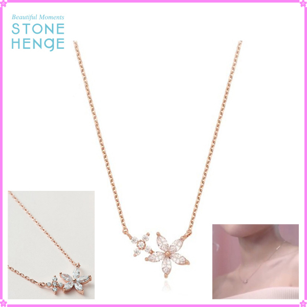 【STONEHENgE】シルバー素材 ローズゴールドネックレス SC1478