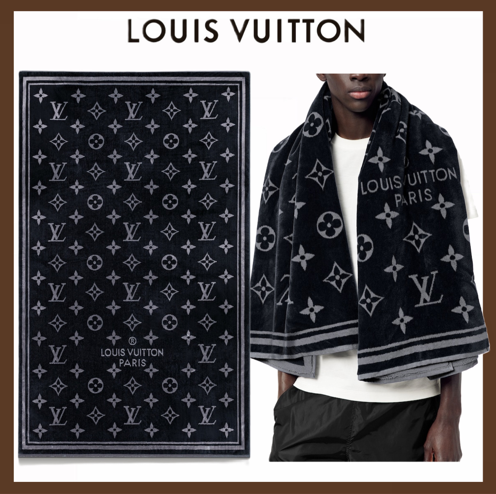 Shop Louis Vuitton Monogram Eclipse Beach Towel (M73417) by