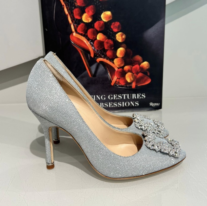 ♪関税込みManolo Blahnik♪ HANGISI GLITTER パンプス 105mm