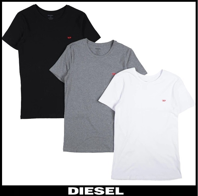 正規激安 残り1点★3点セット★【.DIESEL】ロゴ入り/アンダーTシャツ Tシャツ・カットソー 正規激安 残り1点★3点セット★【.DIESEL】ロゴ入り/アンダーTシャツ Tシャツ・カットソー