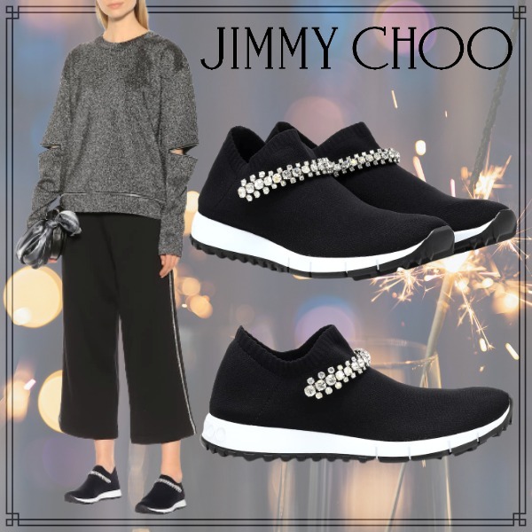 正規通販】 【JIMMY CHOO】ヴェローナクリスタルニットスニーカー