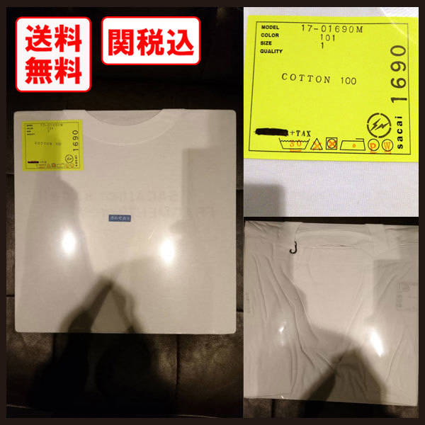 関税・送料込 sacai ホワイト Tシャツ