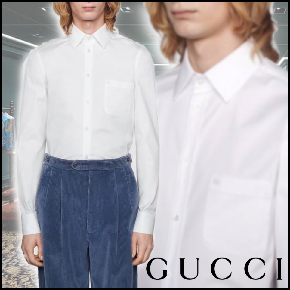 売上実績NO.1 GUCCI▼【正規品】おしゃれ格上げ 大人シンプル シャツ コットン シャツ 売上実績NO.1 GUCCI▼【正規品】おしゃれ格上げ 大人シンプル シャツ コットン シャツ