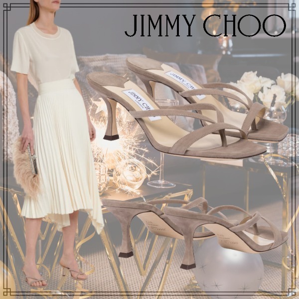 玄関先迄納品 【JIMMY CHOO】Maelie70 クロスストラップスエードサンダル サンダル・ミュール 玄関先迄納品 【JIMMY CHOO】Maelie70 クロスストラップスエードサンダル サンダル・ミュール