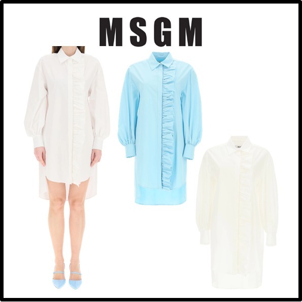 VIPセール【関税込み】MSGM シャツワンピース フリル付き