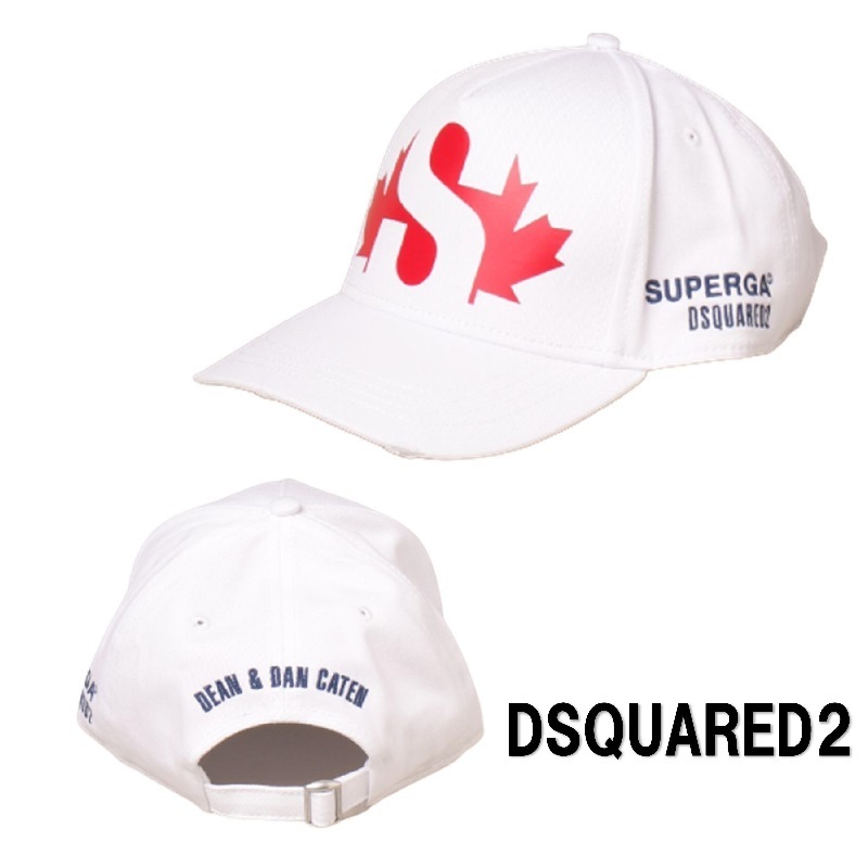 即日発送】 DSQUARED2 x ホワイト ベースボールキャップ コラボ ...