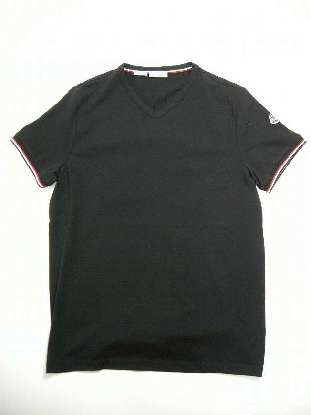 S-XXL◆確保済◆関税なし◆国内発送MONCLER VネックTシャツ黒MEN