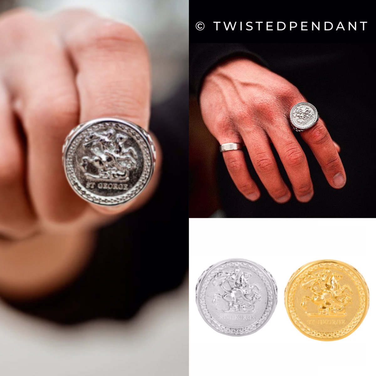 関税/送料込み【twistedpendant】セントジョージソブリンリング