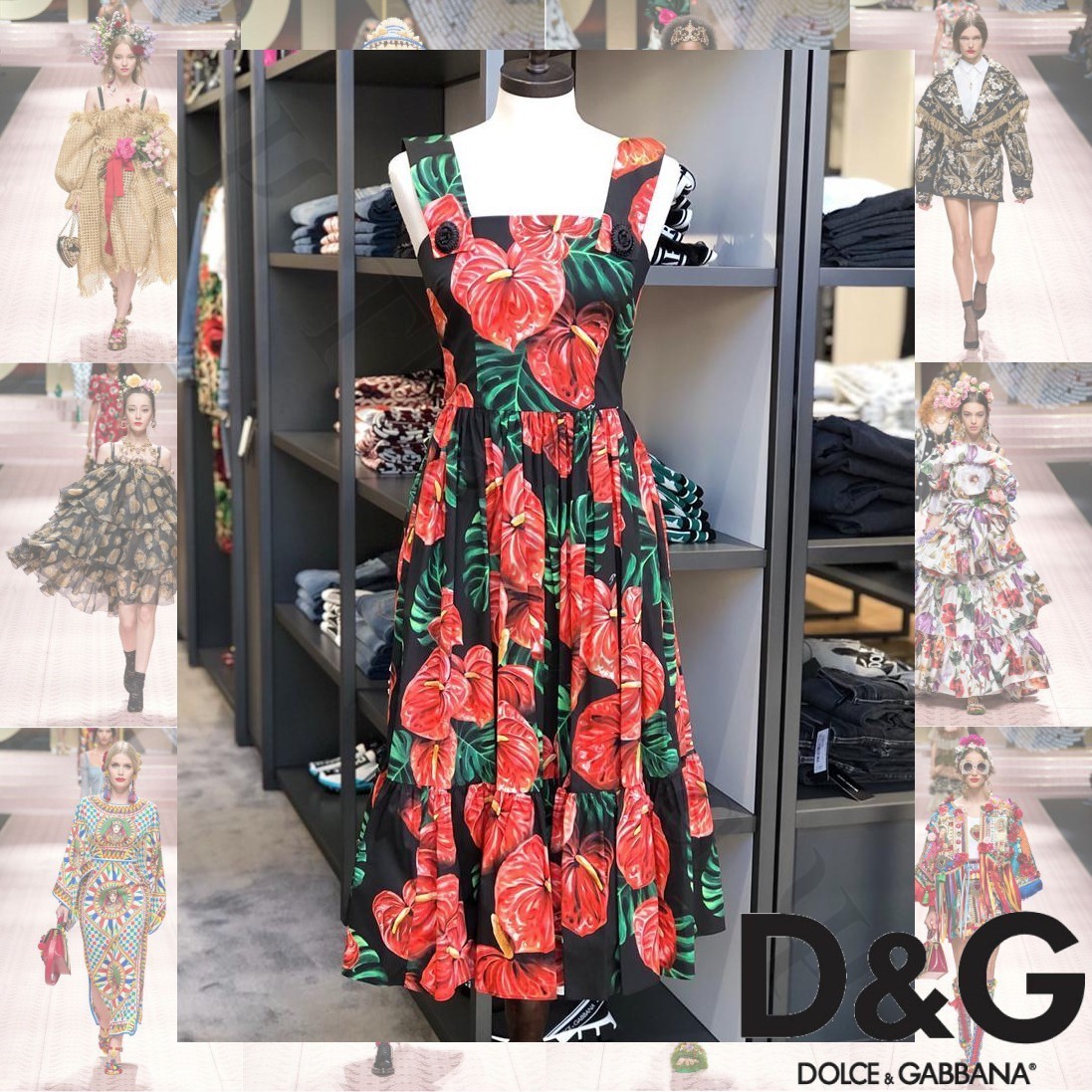 Dolce & Gabbana コットン フローラル キャミソール ワンピース