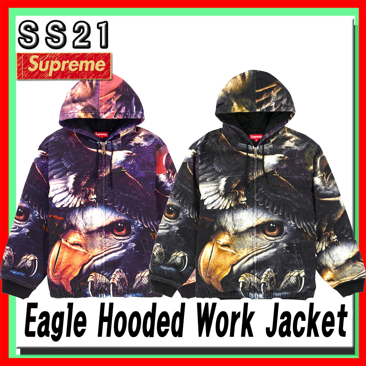 12 WEEK SS 21 Supreme Eagle Hooded Work Jacket 注目のブランド