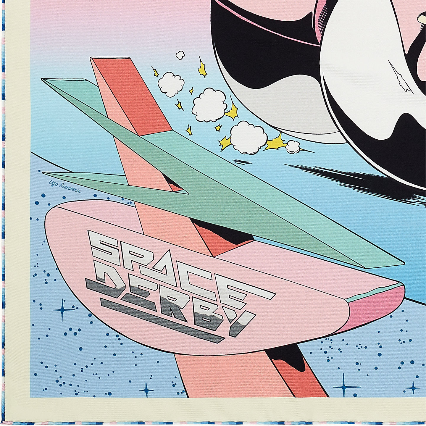 HERMES☆カレH 90 《スペース・ダービー》 スカーフ 男女OK (HERMES ...
