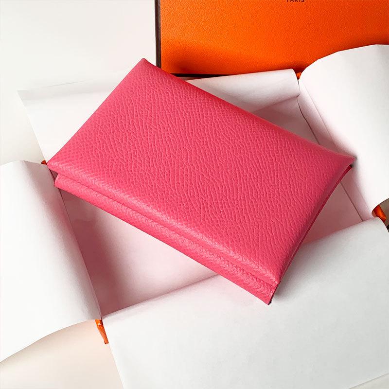 HERMES 一点で完璧 Calvi Duo 最新カルヴィ ミニ財布 名刺入れ