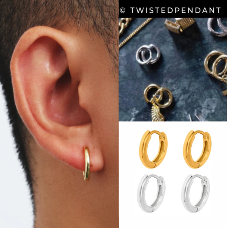 関税/送料込み【twistedpendant】フープイヤリング12mm ダブル