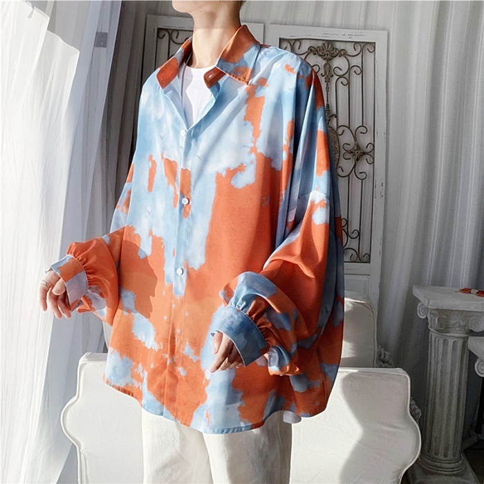 シャツ ロングシャツ メンズ オルチャン 古着 カジュアル トップス(7)