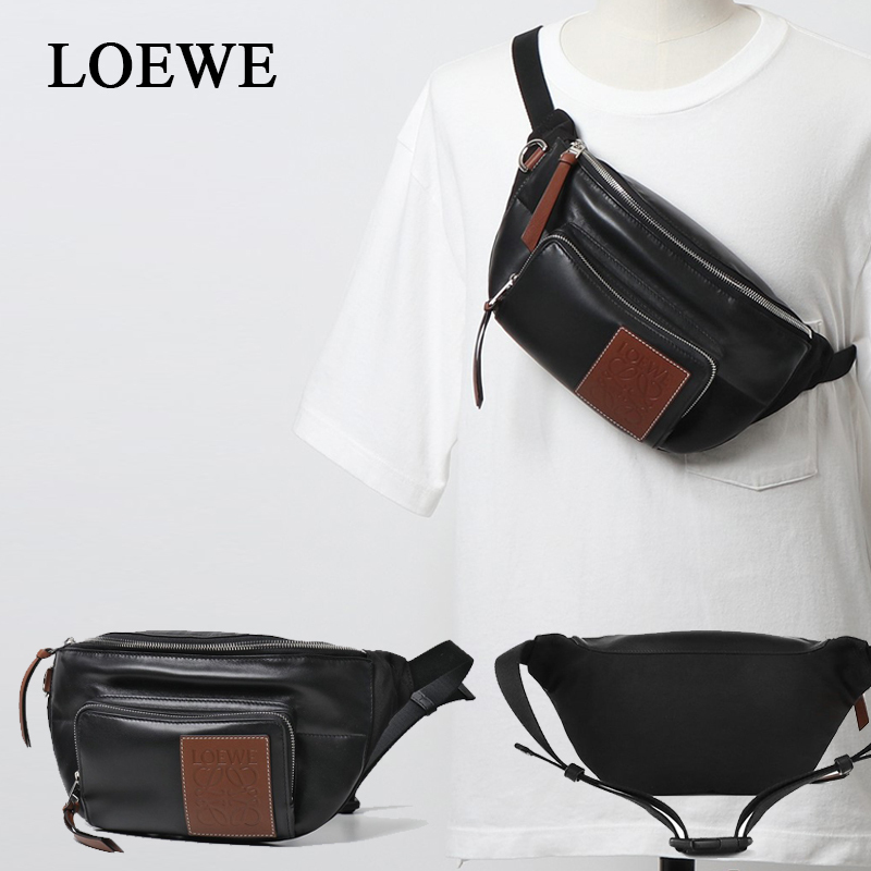 関税負担なしLOEWE レザー×ナイロン ベルトバッグ ボディバッグ ショルダーバッグ・ポシェット 関税負担なしLOEWE レザー×ナイロン ベルトバッグ ボディバッグ ショルダーバッグ・ポシェット