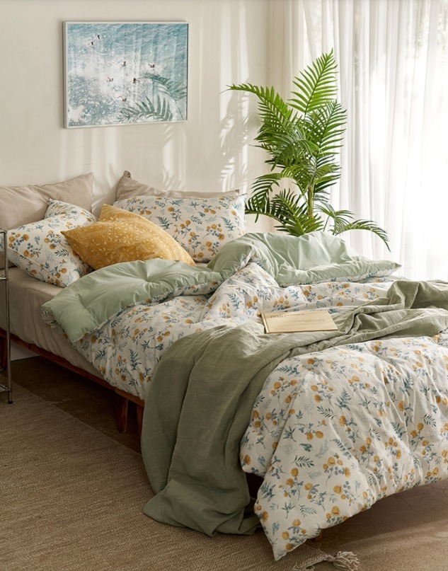 【DECO VIEW】Botanic Green Flower Slim Branket + Pillow- SS ベッドカバー・布団カバー 【DECO VIEW】Botanic Green Flower Slim Branket + Pillow- SS ベッドカバー・布団カバー