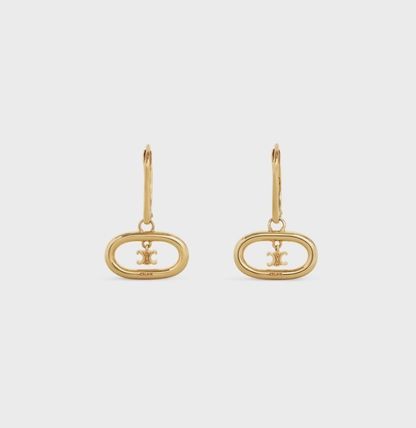 CELINE Triomphe Maillon triomphe mobile earrings in brass with gold finish (46X556BRA.35OR) CELINE Triomphe Maillon triomphe mobile earrings in brass with gold finish (46X556BRA.35OR)