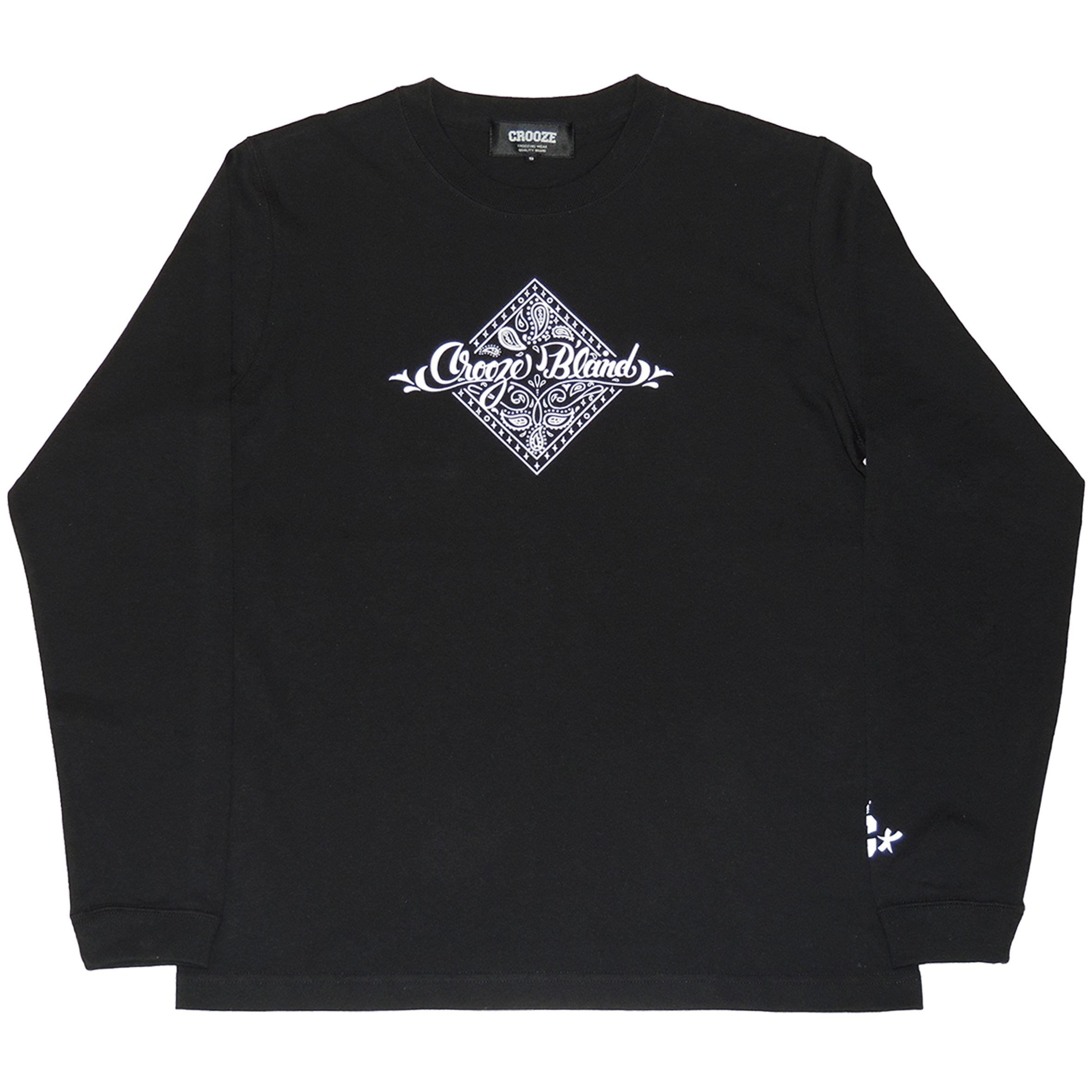 CROOZE Paisley Long Sleeve Tee -ブラック