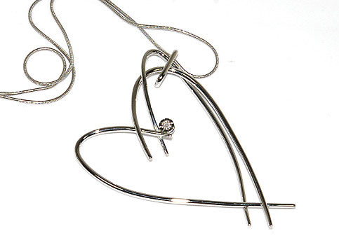 ネックレス・ペンダント MORELLATO 1706 CIONDOLO 1POINT DIAMOND HEART MOTIFS NECKRACE