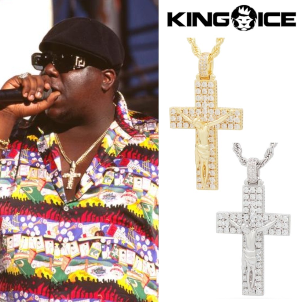 King Ice × NOTORIOUS B.I.G.☆BIGGIE CRUCIFIX ネックレス 2色