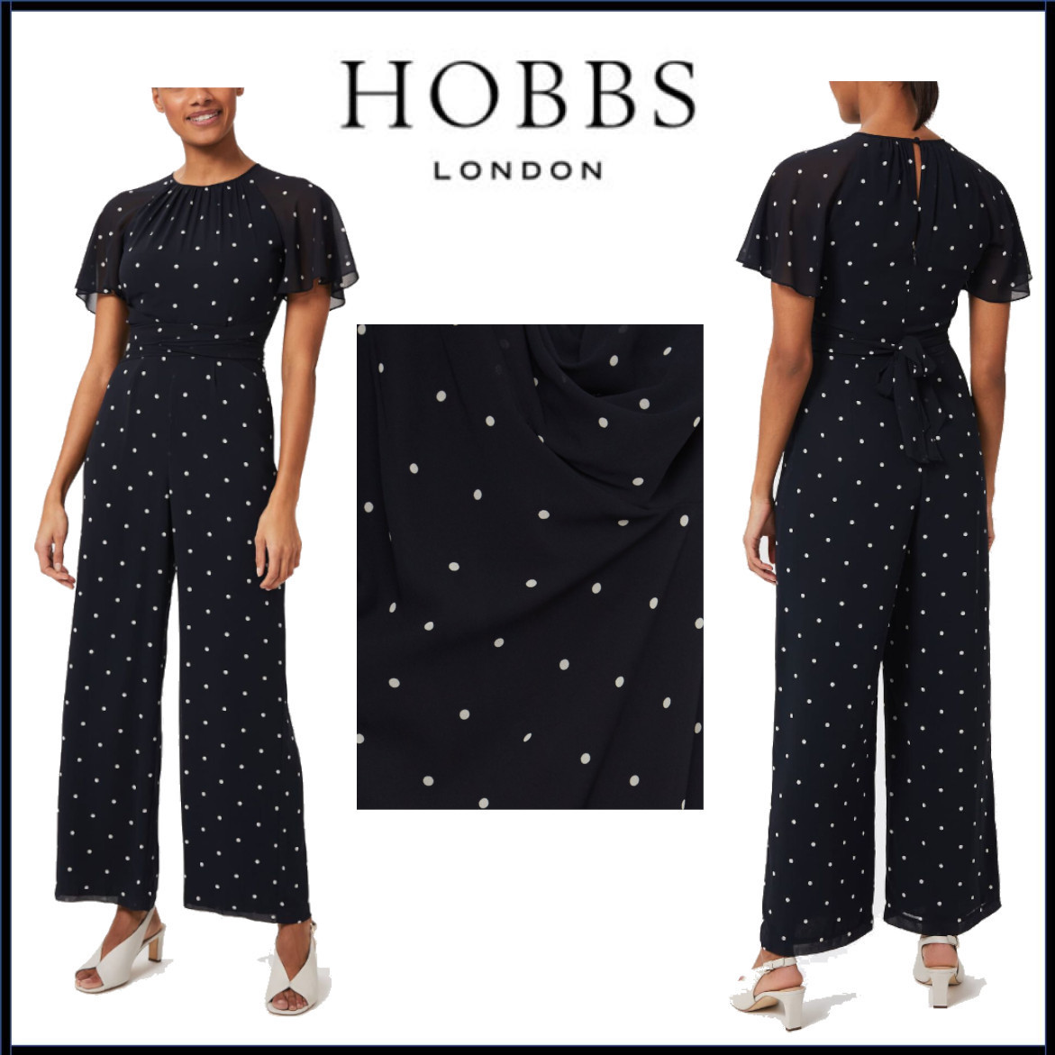 国内発送☆HOBBS 水玉模様のジャンプスーツ サロペット 上品 ...