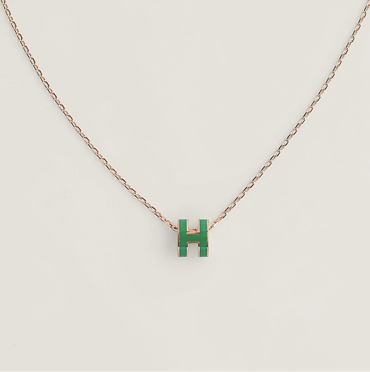 HERMES エルメス ネックレス ペンダント ミニ ポップH マロン