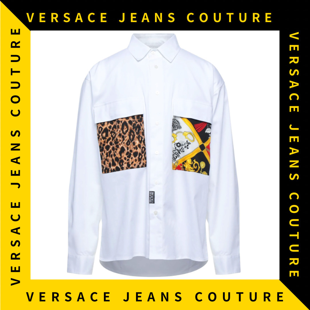 送料無料 【Versace シャツ マルチカラー柄入り Couture】ロゴ Jeans シャツ 送料無料 【Versace シャツ マルチカラー柄入り Couture】ロゴ Jeans シャツ