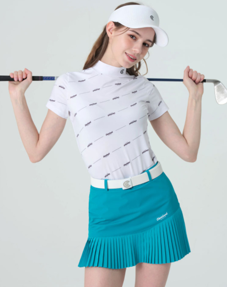 Cleveland Golf レディース・トップス CLEVELAND GOLF★ゴルフウェア★ロゴストライプTシャツ(3)