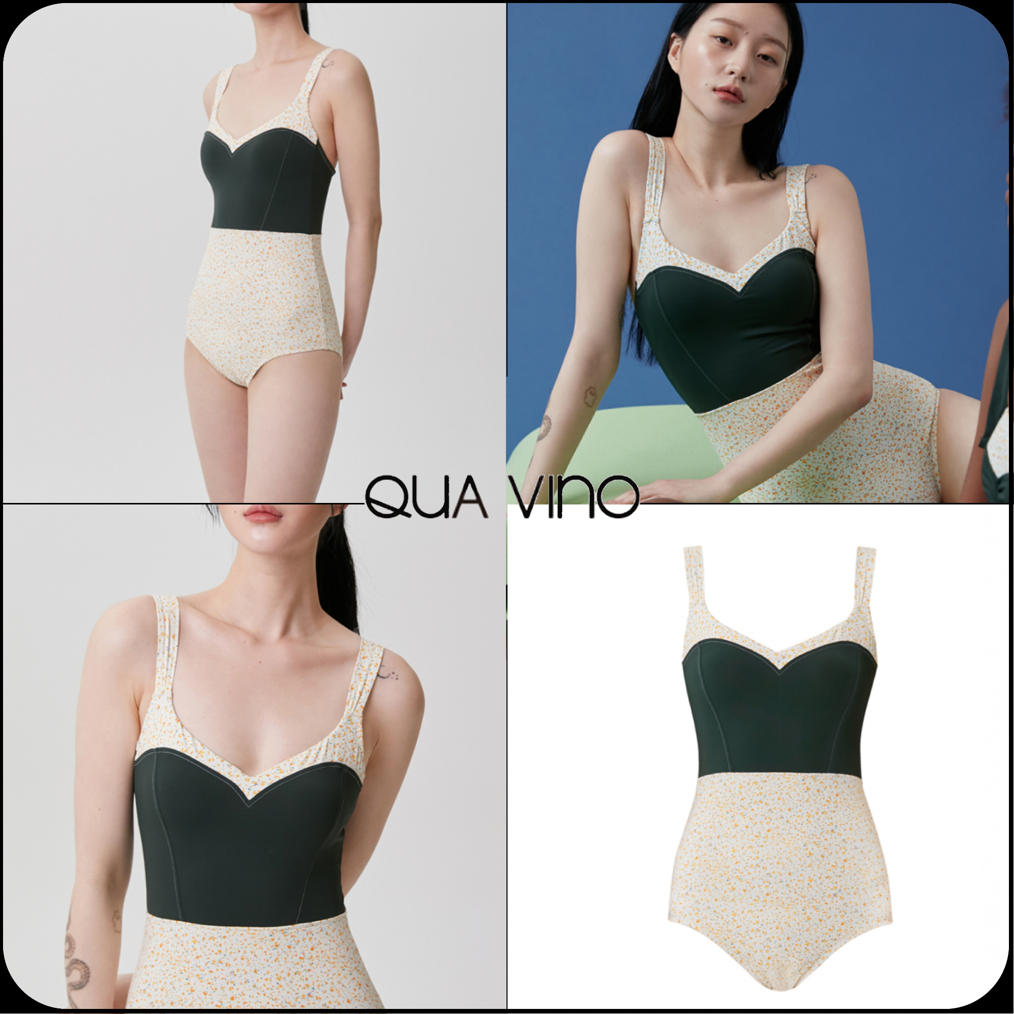 [QUA VINO]★韓国大人気★Mono Bustierワンピース水着