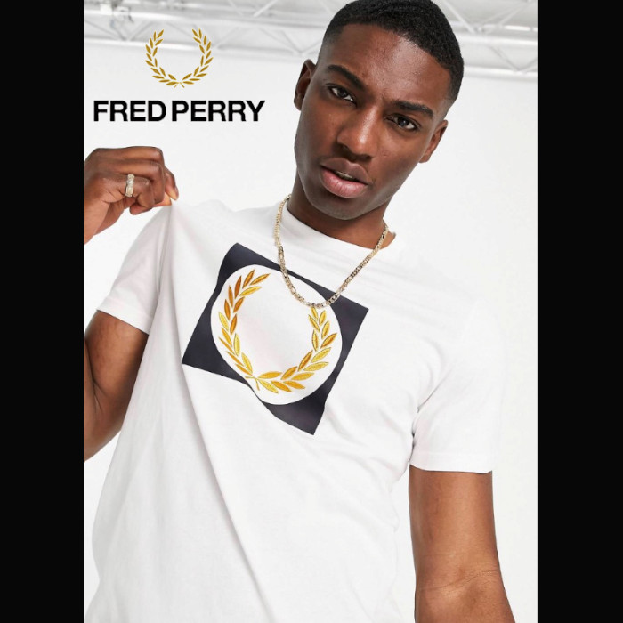 【関税送料込み】 FRED PERRY Circle Logo Authentic T-Shirt