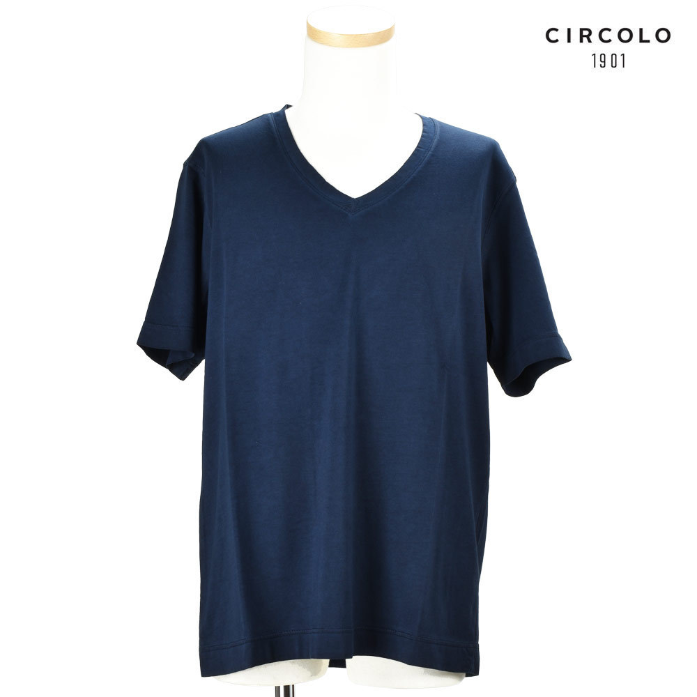 CIRCOLO Tシャツ メンズ 半袖 Vネック ネイビー cn1818-447t