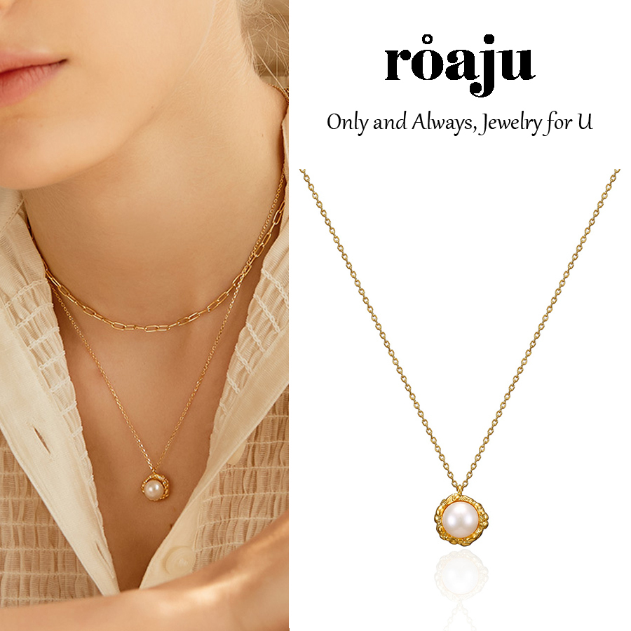韓国発【ROAJU】vintage flower pearl necklace☆追跡付