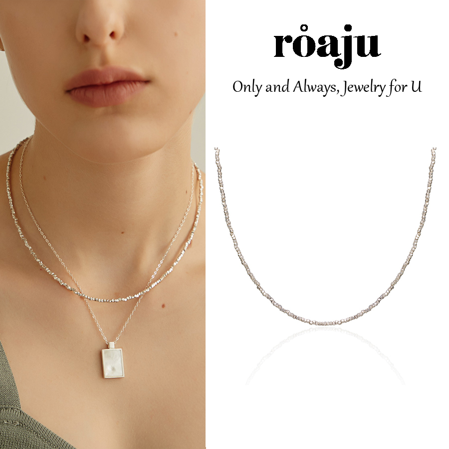 韓国発【ROAJU】[silver925] mini grain necklace☆追跡付