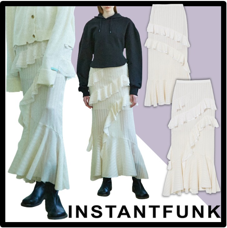 ☆関税込☆INSTANTFUNK★ASYMMETRIC RUFFLE-TIERED MAXI SKIR.T