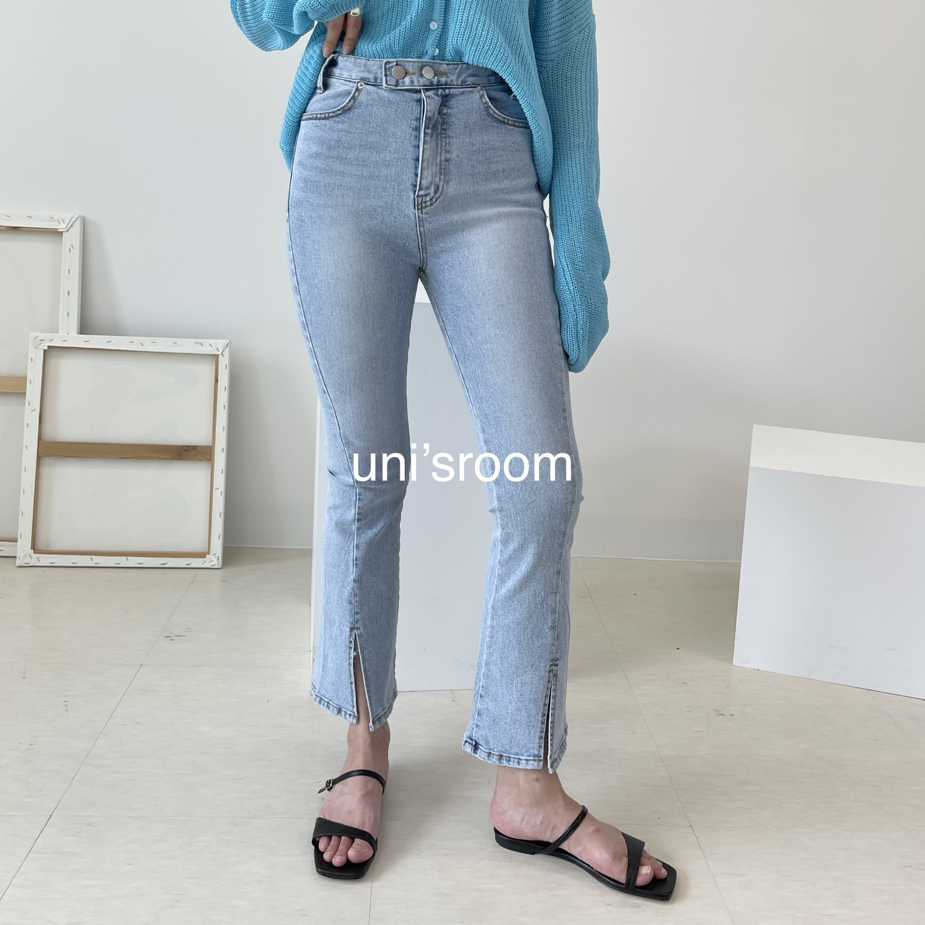 uni's room■ブーツカットスリットデニムパンツ PT-SS21-12