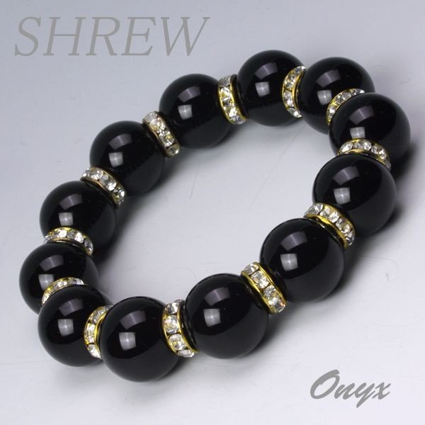 SHREW 16ONY002-19 パワーストーン ブレスレット 16mm オニキス