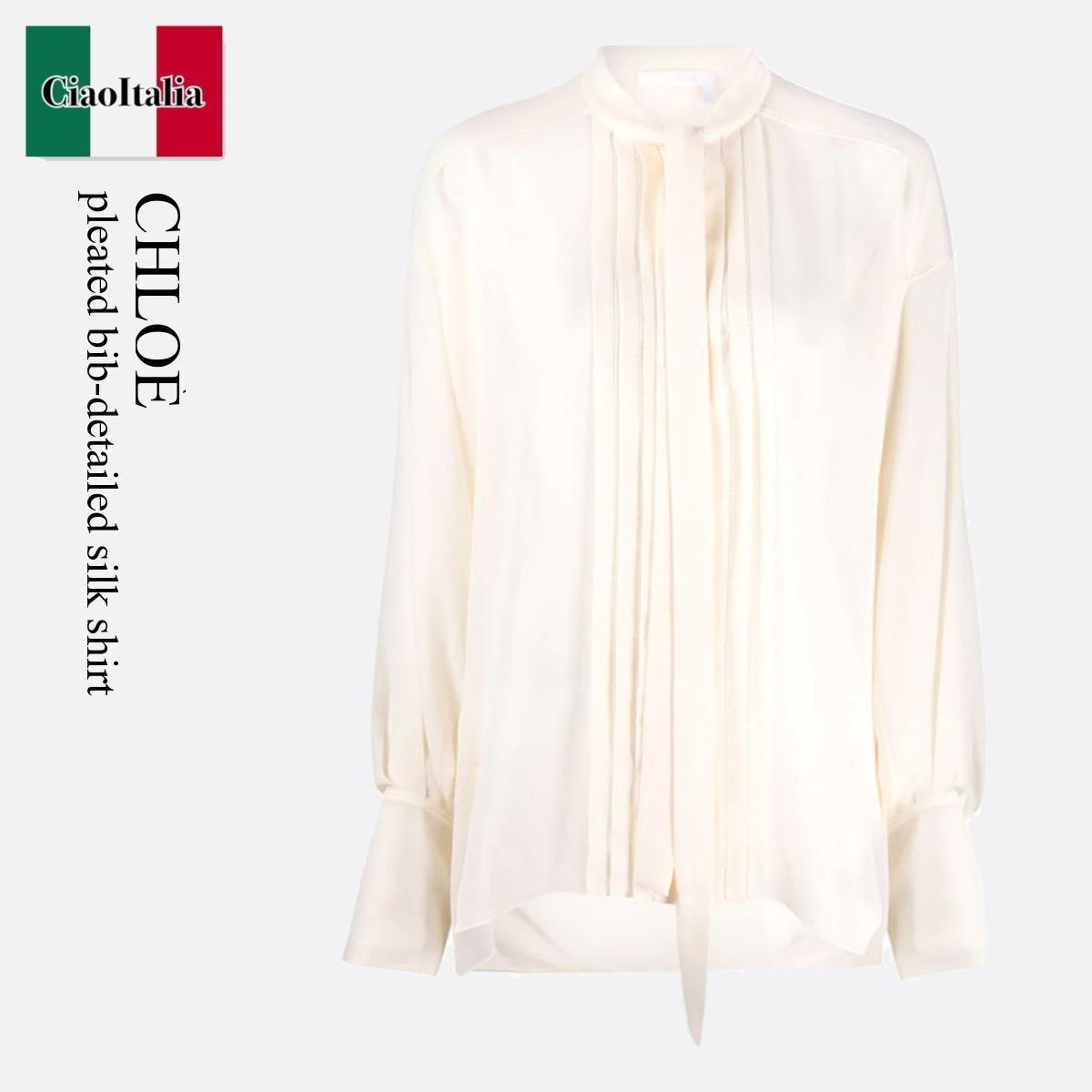 Chloe pleated bib-detailed silk shirt ブラウス・シャツ Chloe pleated bib-detailed silk shirt ブラウス・シャツ