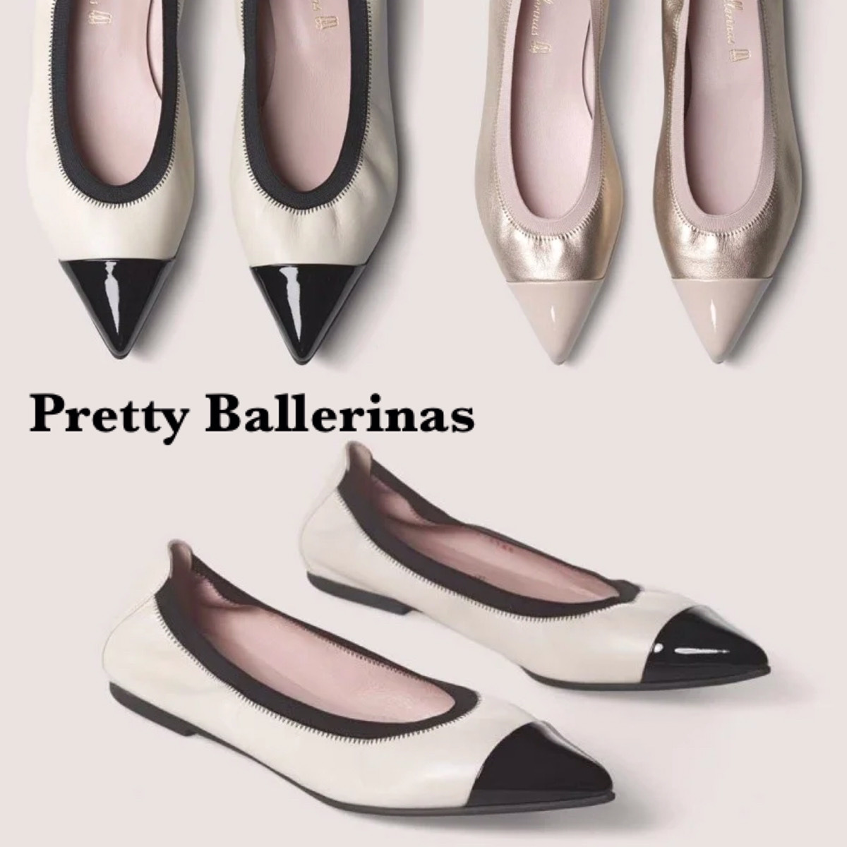【Pretty Ballerinas】ELLA★ゴムエッジ フラットシューズ★2色 2013セール