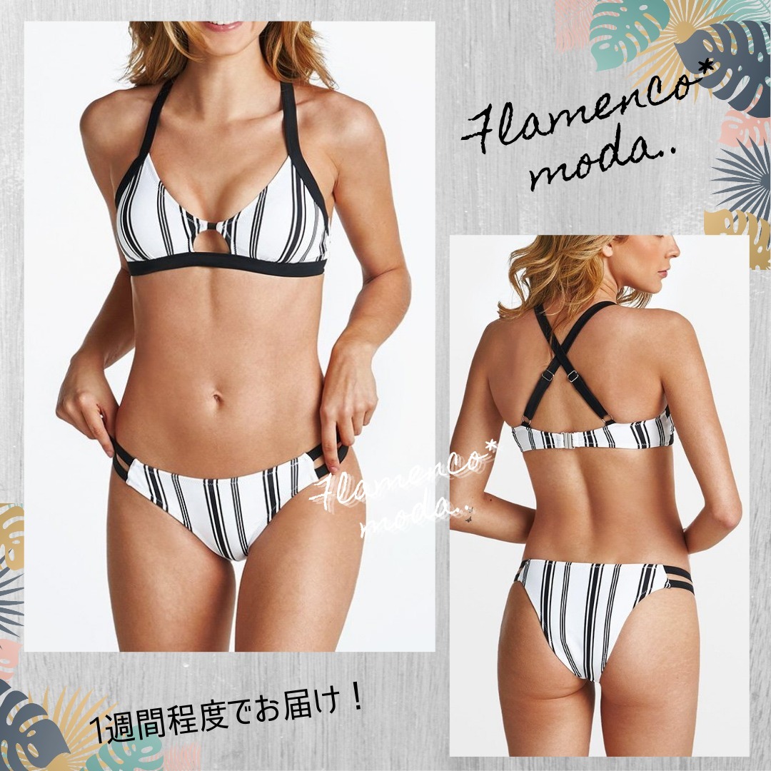 関込★CUPSHE★Lennon Contrast Trim Striped*ビキニセット ビキニ 関込★CUPSHE★Lennon Contrast Trim Striped*ビキニセット ビキニ