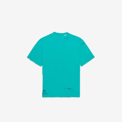 BALENCIAGA Caps Destroyed Flatground T-Shirt In Raspberry/White (651795TKVB86295, 651795TKVB84661, 651795TKVB81070) BALENCIAGA Caps Destroyed Flatground T-Shirt In Raspberry/White (651795TKVB86295, 651795TKVB84661, 651795TKVB81070)