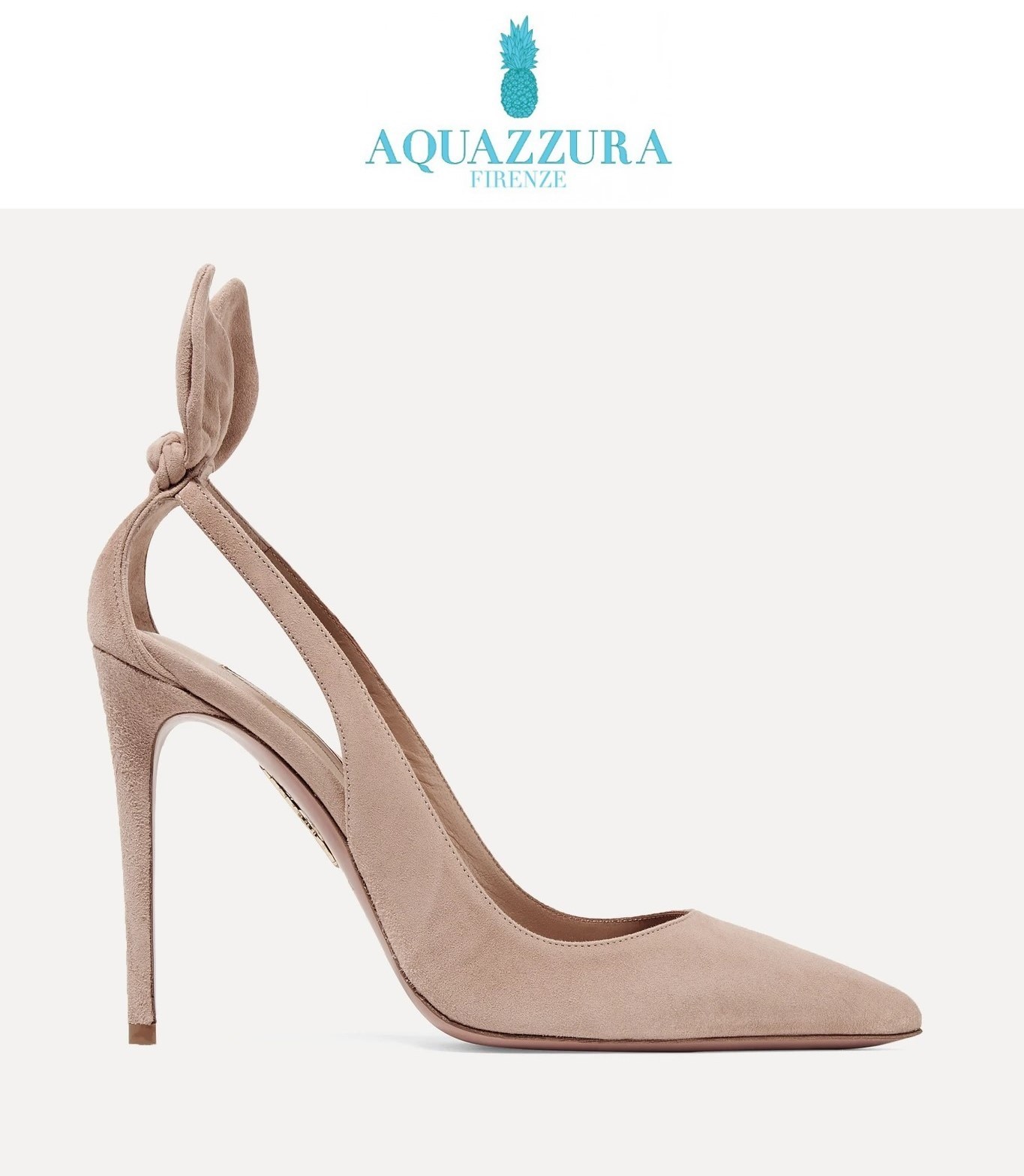 国内発| AQUAZZURA Bow Tie 105 スエードパンプス