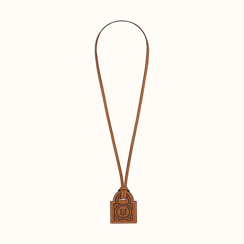 HERMES ネックレス・ペンダント 直営店 エルメスPendente H Curiosite Cadenasカーフスキン(4)
