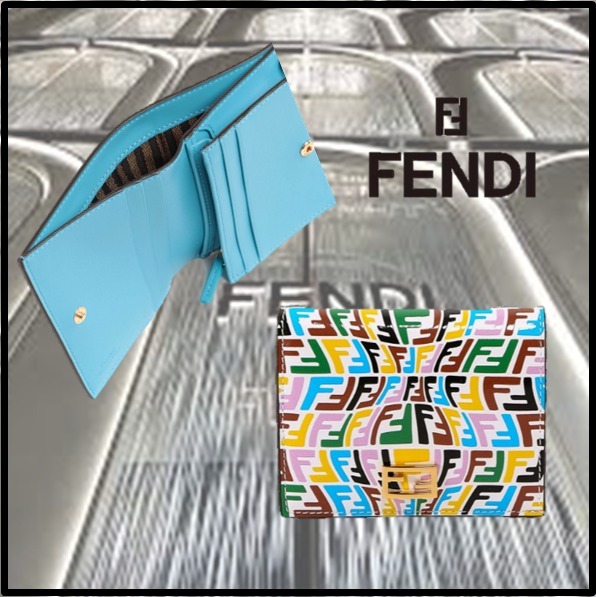 VIPセール【関税込み】FENDI ゆがんだFFロゴ 二つ折り財布