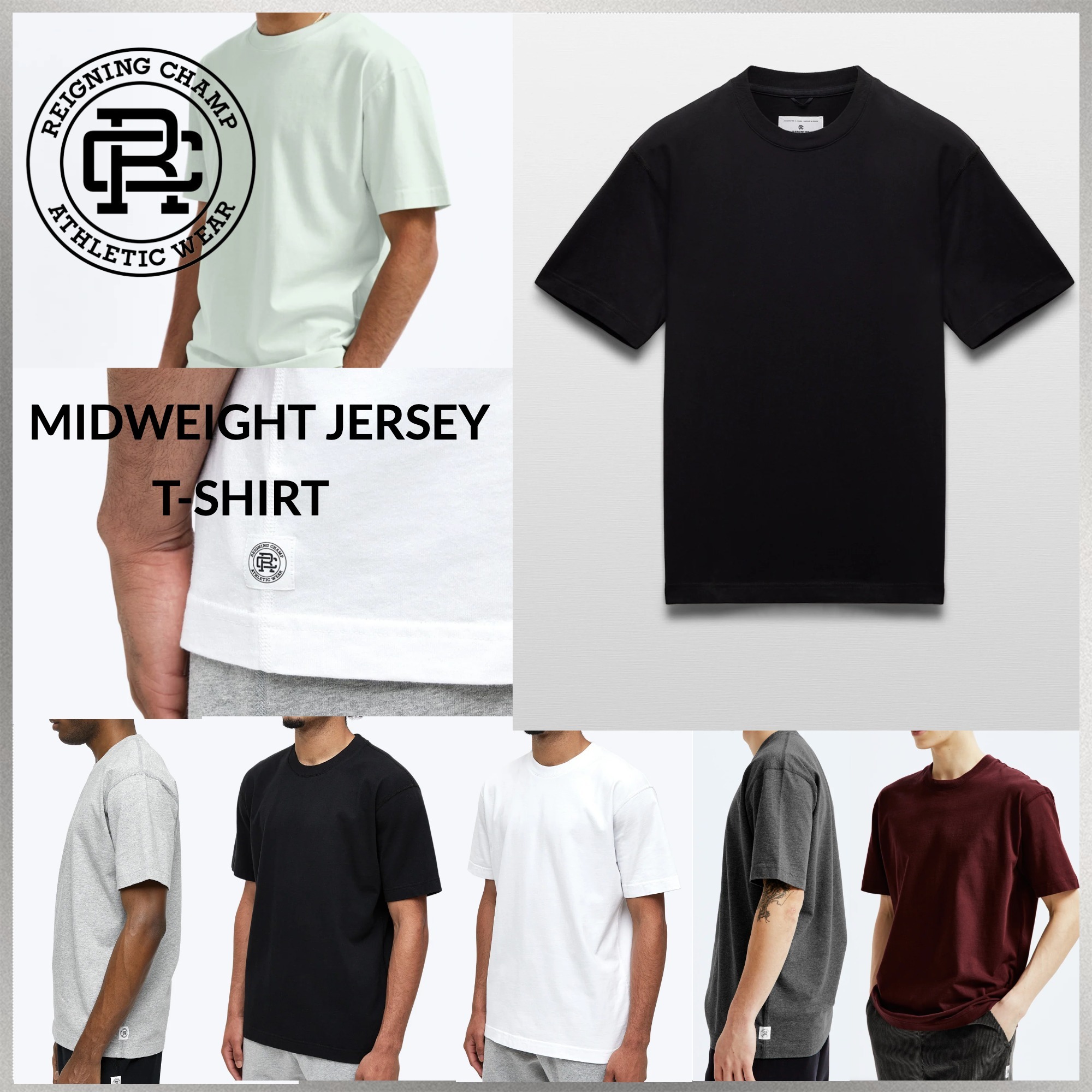 【Reigning Champ】カナダ発 コットン MIDWEIGHT JERSEY T-SHIRT